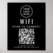 Business-Logo Wifi Network QR-Code Schwarz Poster (Vorne)