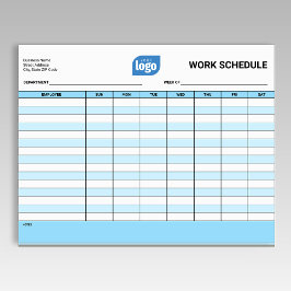 Business Logo Work Employee Schedule Notepad Notizblock