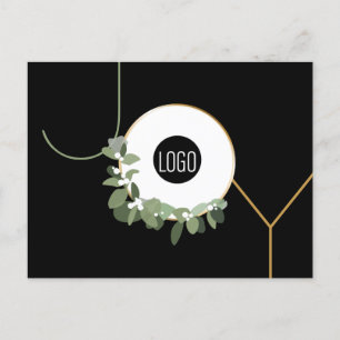 Business-Logo Wreath Happy Holidays Moderne Freude Feiertagspostkarte