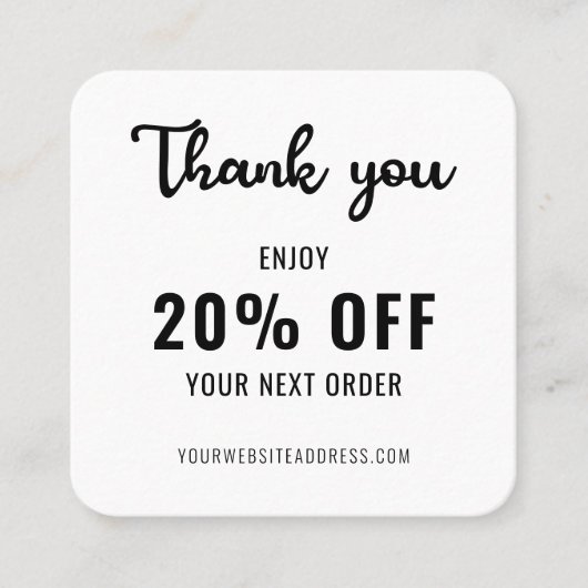 Business Loyalty Promo Eleganter QR Code Schwarz-w Rabattkarte (Vorderseite)