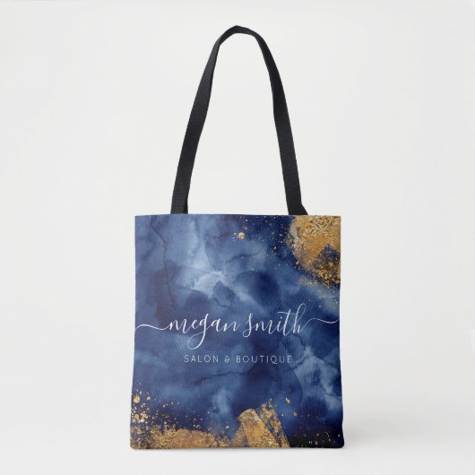 Business Luxe Navy Blue Gold Werbeaktion Tasche (Vorderseite)