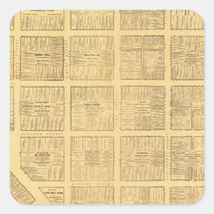 Business Map von San Francisco Quadratischer Aufkleber