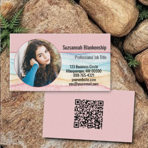 Business Marketing Custom Round Foto und QR Code Visitenkarte