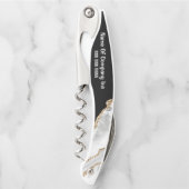 Business-Marmor Textur schwarz Gold, weißer DIY Kellnermesser (Vorderseite)