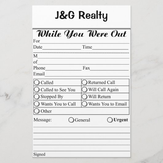 Business Memo Stationery Briefpapier (Vorderseite)