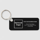 Business Minimal Information Black Rectangle Schlüsselanhänger (Rückseite)