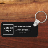 Business Minimal Information Black Rectangle Schlüsselanhänger (Vorderseite)