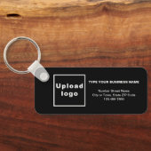 Business Minimal Information Black Rectangle Schlüsselanhänger (Rückseite)