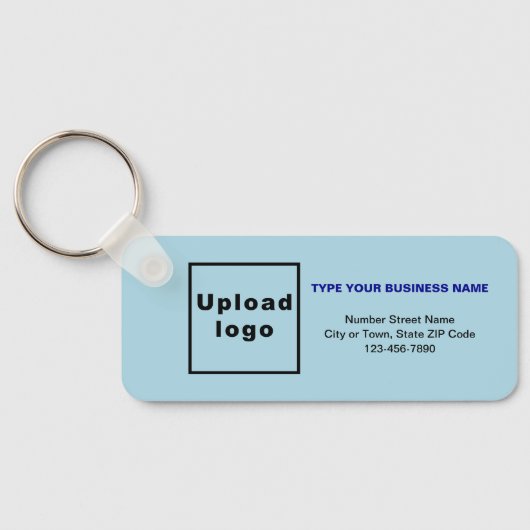 Business Minimal Information Light Blue Rectangle Schlüsselanhänger (Rückseite)
