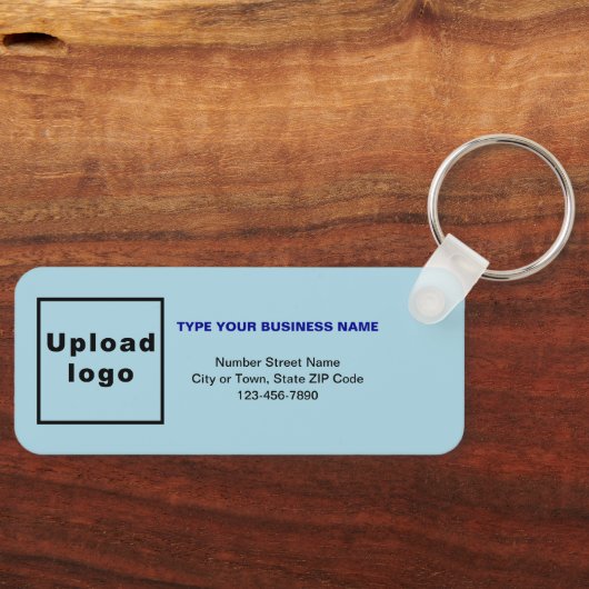 Business Minimal Information Light Blue Rectangle Schlüsselanhänger (Vorderseite)