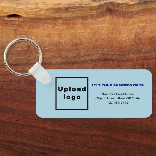Business Minimal Information Light Blue Rectangle Schlüsselanhänger (Rückseite)