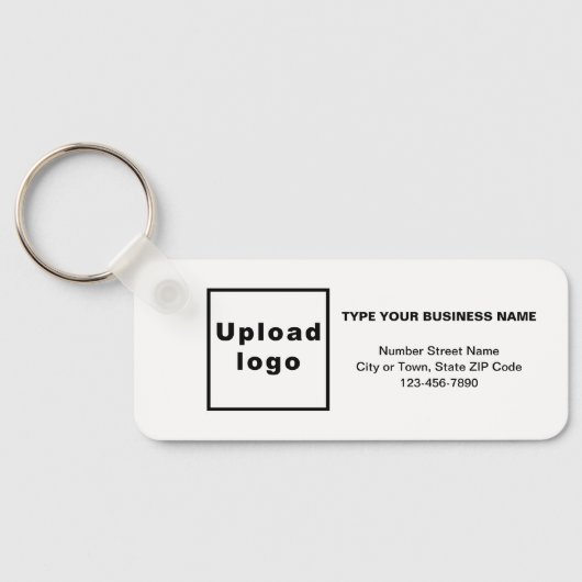 Business Minimal Information White Rectangle Schlüsselanhänger (Rückseite)