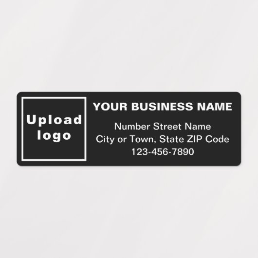 Business Minimal Texts on Black Rectangle Adhesive Etiketten (Design 1)
