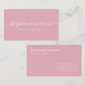 Business Minimalistisch Simple Modern Dusty Rose Visitenkarte (Vorne/Hinten)