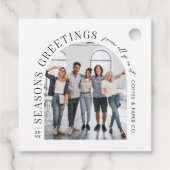 Business Modern Arch Foto Weihnachten Geschenkanhänger (Rückseite)