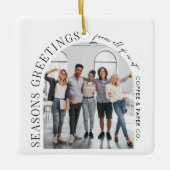 Business Modern Arch Foto Weihnachten Keramikornament (Vorderseite)