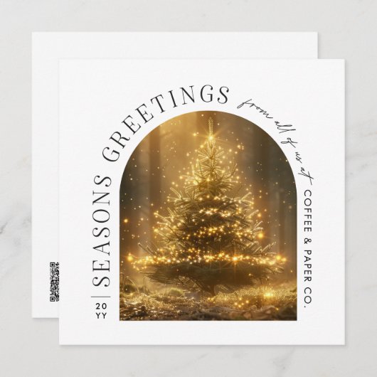 Business Modern Arch Foto Weihnachtskarte Feiertagskarte (Vorne/Hinten)