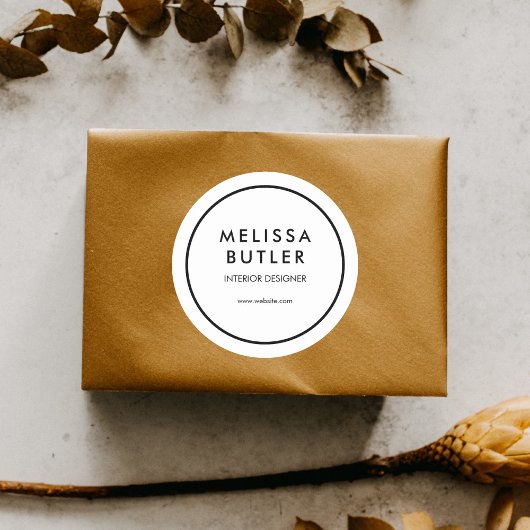 Business Modern Beruflich White Runder Aufkleber