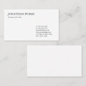 Business Modern Elegantes Berufliches, einfaches D Visitenkarte (Vorne/Hinten)