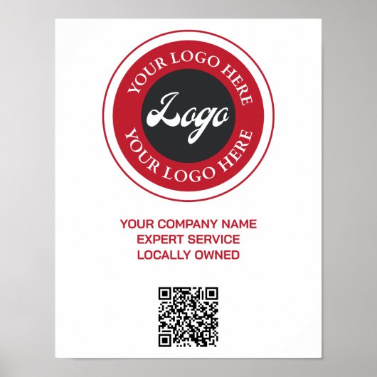Business Modern Logo Social Media QR Code Poster (Vorne)