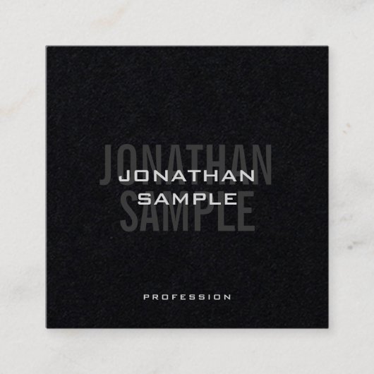 Business Modern Template Premium Black Elegant Quadratische Visitenkarte (Vorderseite)