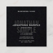 Business Modern Template Premium Black Elegant Quadratische Visitenkarte (Rückseite)