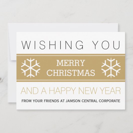 Business Modernes Gold und Weiß Weihnachten (Vorderseite)