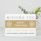 Business Modernes Gold und Weiß Weihnachten (Stehend Vorderseite)