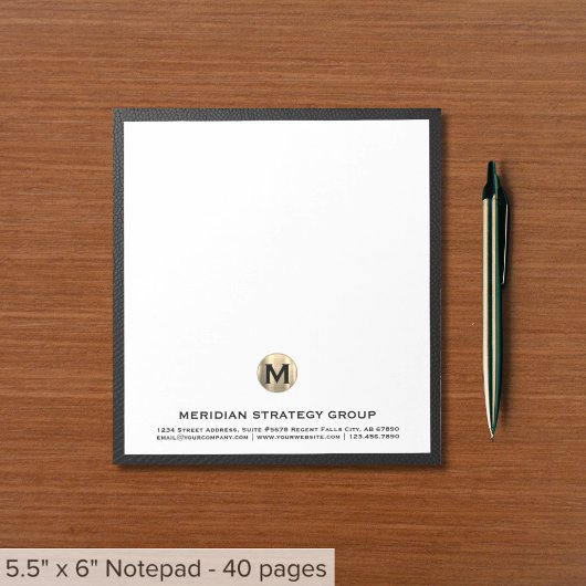 Business Monogram Notepad Notizblock