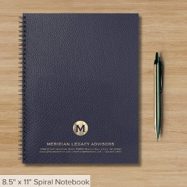 Business Monogram Spiral Notebook Notizblock