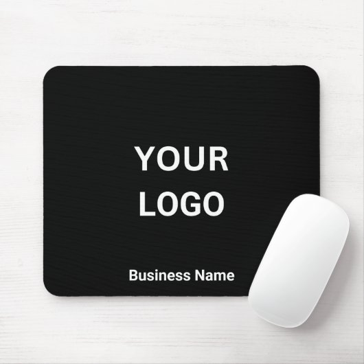 Business Name and Logo Black Mousepad (Mit Mouse)