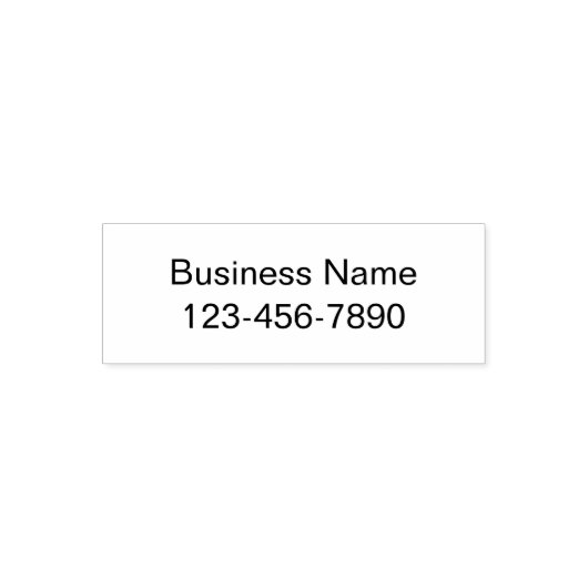 Business Name and Phone Number Basic Template Permastempel (Design)