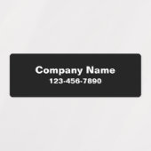 Business Name Black Phone Number Product Etiketten (Design 1)