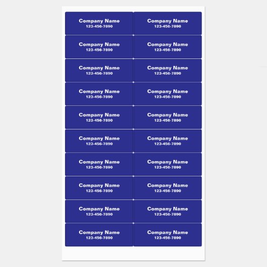 Business Name Blue Phone Number Product Etiketten (Blatt)