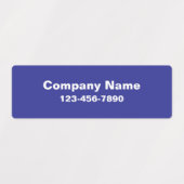 Business Name Blue Phone Number Product Etiketten (Design 2)
