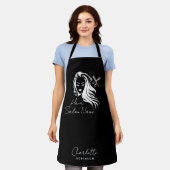 Business Name Hair Salon Black Schürze (Getragen)