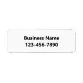 Business Name Phone Number Bold Text Product Label (Vorne)