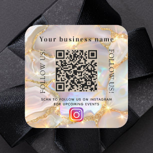 Business name qr Code Social Media instagram agier Quadratischer Aufkleber