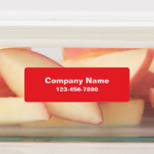Business Name Red Phone Number Product Etiketten (Befestigt)