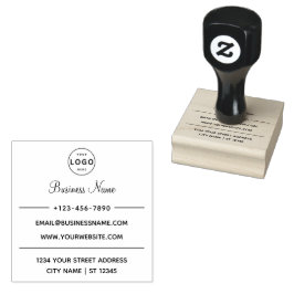Business Name & Return Address Personalized Logo Gummistempel