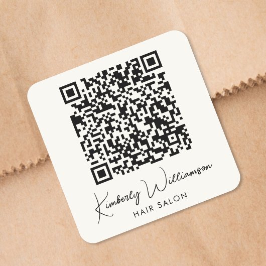 Business Name Signature Script QR Code Quadratischer Aufkleber