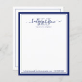 Business Navy | Vom Schreibtisch der Karte (Vorne/Hinten)