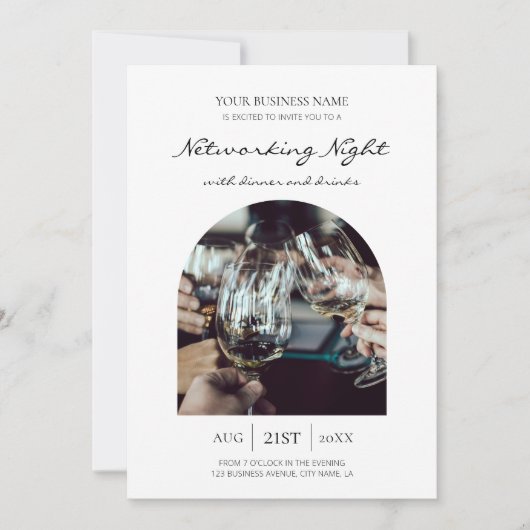 Business Networking Dinner & Drinks Event Foto Einladung (Vorderseite)