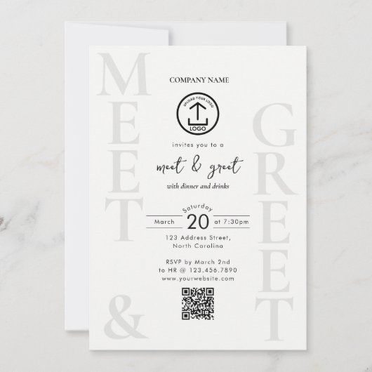 Business Networking Dinner Event Logo QR Code Einladung (Vorderseite)