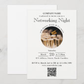 Business Networking Dinner Event Photo QR Code Einladung (Vorne/Hinten)