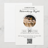 Business Networking Dinner Event Photo QR Code Einladung (Vorne/Hinten)