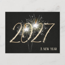 Business New Year 2026 Party Sparklers Postkarte