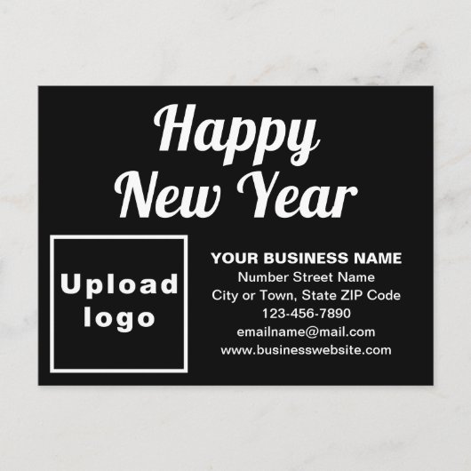 Business New Year Black Holiday Postkarte (Vorderseite)