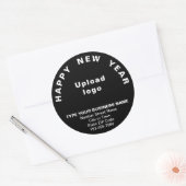 Business New Year Black Round Sticker (Umschlag)