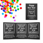 Business New Year Black Trifold Card Dreifach Gefaltete Karte